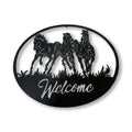 Running Horses Welcome Sign