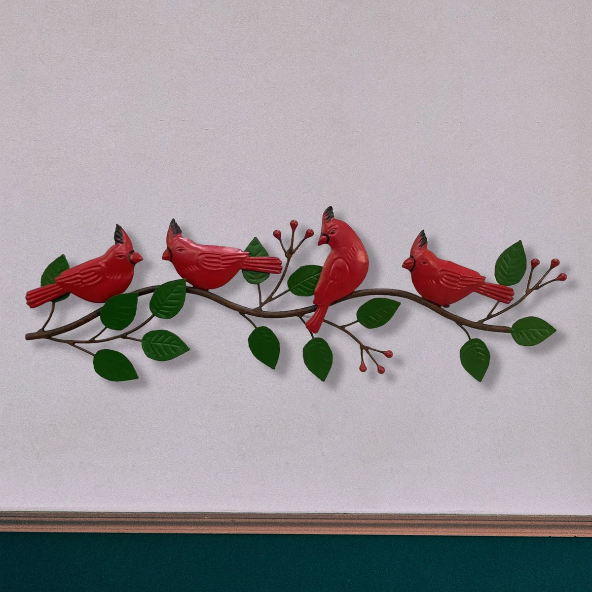 4 Cardinals With Tree Branch