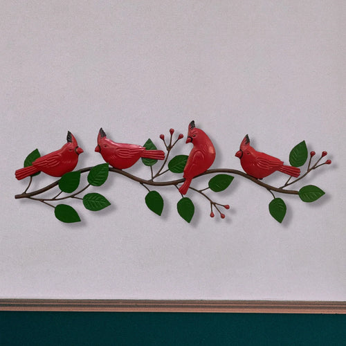 4 Cardinals With Tree Branch