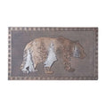Doormat with bear and forest design on a textured background