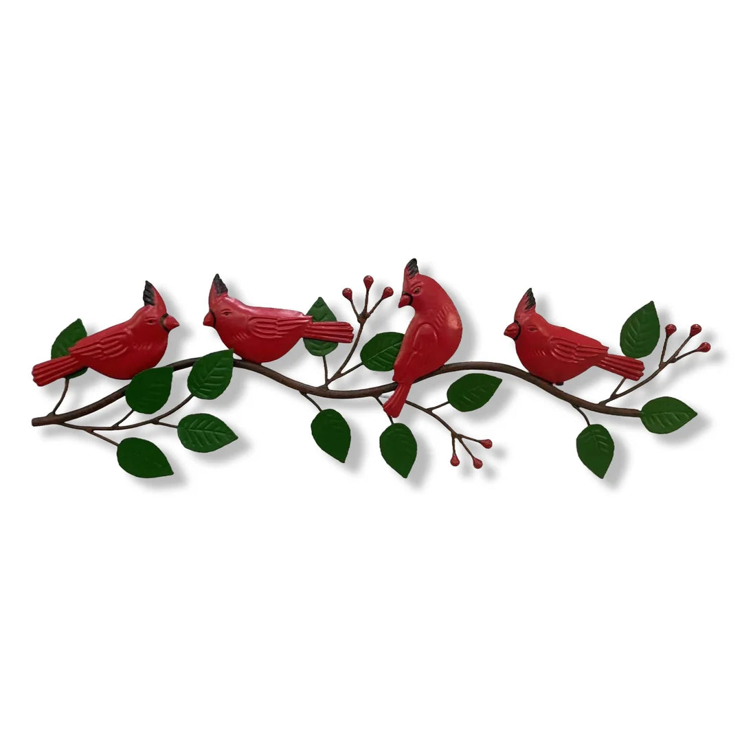 4 Cardinals With Tree Branch