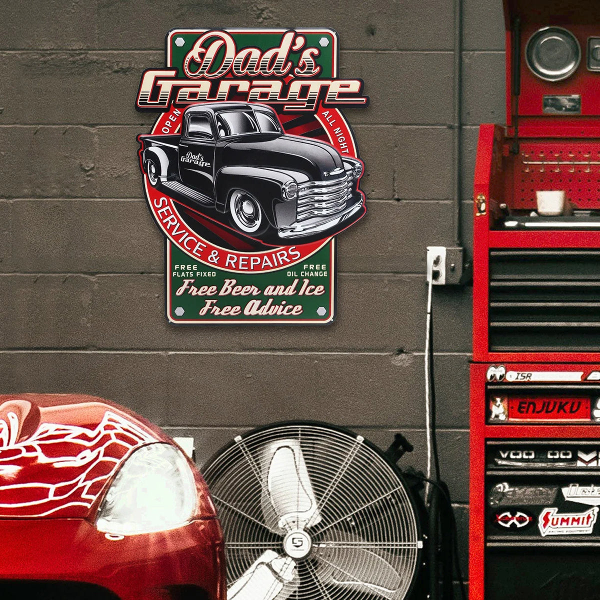 Dad's Garage Vintage Truck Sign