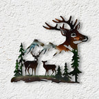 Deer in Mountain Forest Wall Art