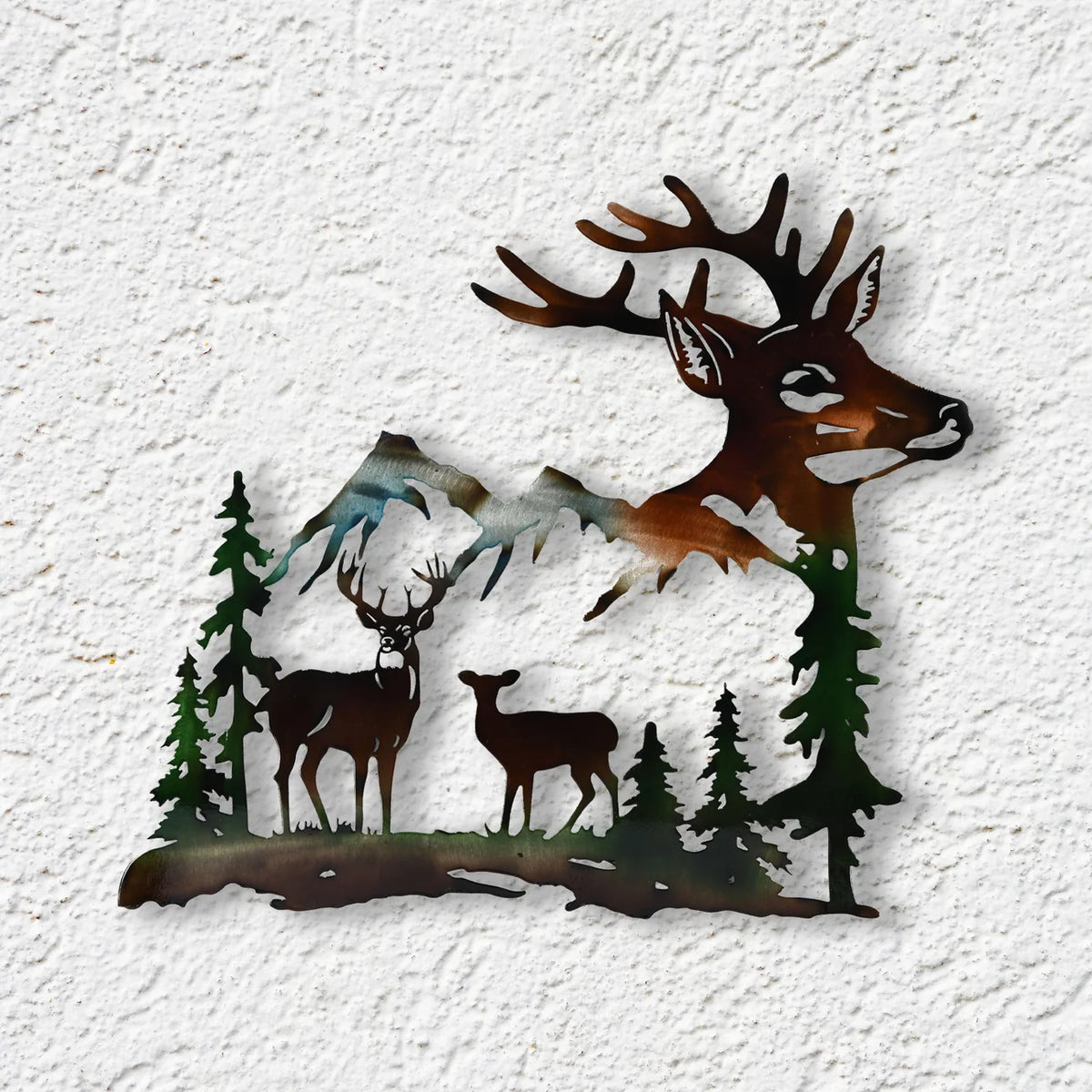 Deer in Mountain Forest Wall Art