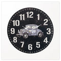 Vintage Car On Black Wall Clock