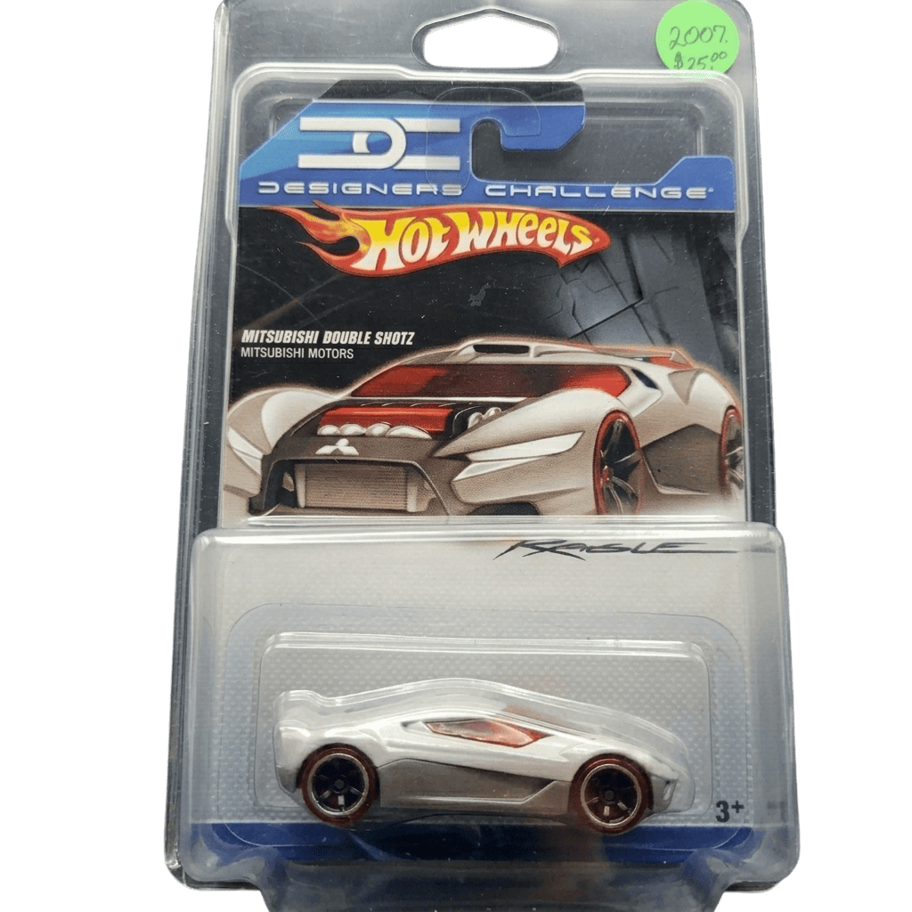 Hot Wheels toy car in packaging with Mitsubishi Double Shotz model