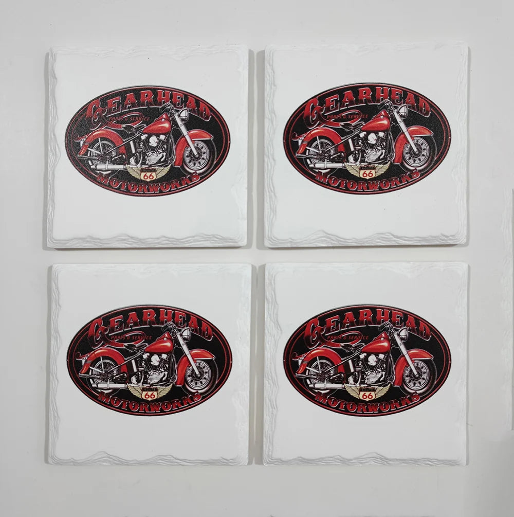 Gearhead Motorcycle Coaster Set