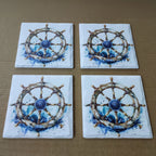 Nautical Ship's Wheel Coaster Set