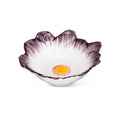 Decorative glass bowl with a floral design on a white background