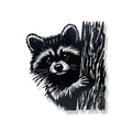 Curious Raccoon Tree Peeker Metal Wall Art