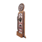 Decorative bottle opener with clock and 'Classic Garage' design on a white background
