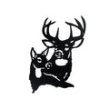 Black silhouette of a deer on a white background