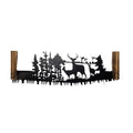 Decorative saw with a deer and forest design on a white background