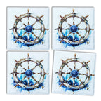 Nautical Ship's Wheel Coaster Set