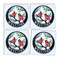 Welcome Cardinal Coaster Set