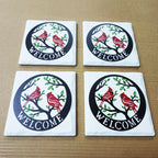 Welcome Cardinal Coaster Set