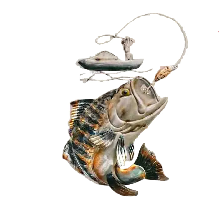 Vintage Blue Gill Fishing Metal Wall Decor